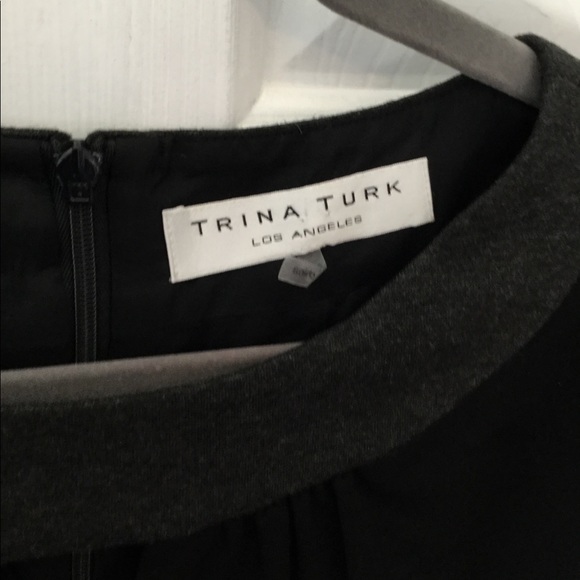 Trina Turk 10 Black/Gray Cap Sleeve Dress - Picture 2 of 6